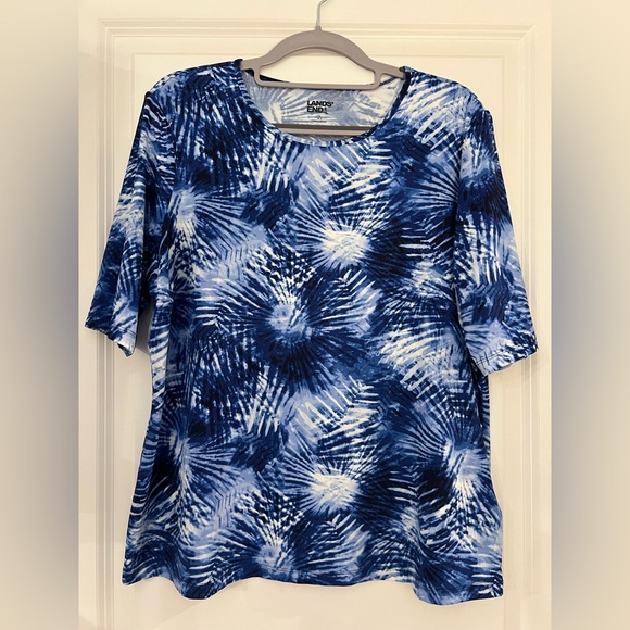 Lands' End Tops - Women's SunShade UPF 50 Elbow Sleeve Rash Guard Swim (or not) Tee